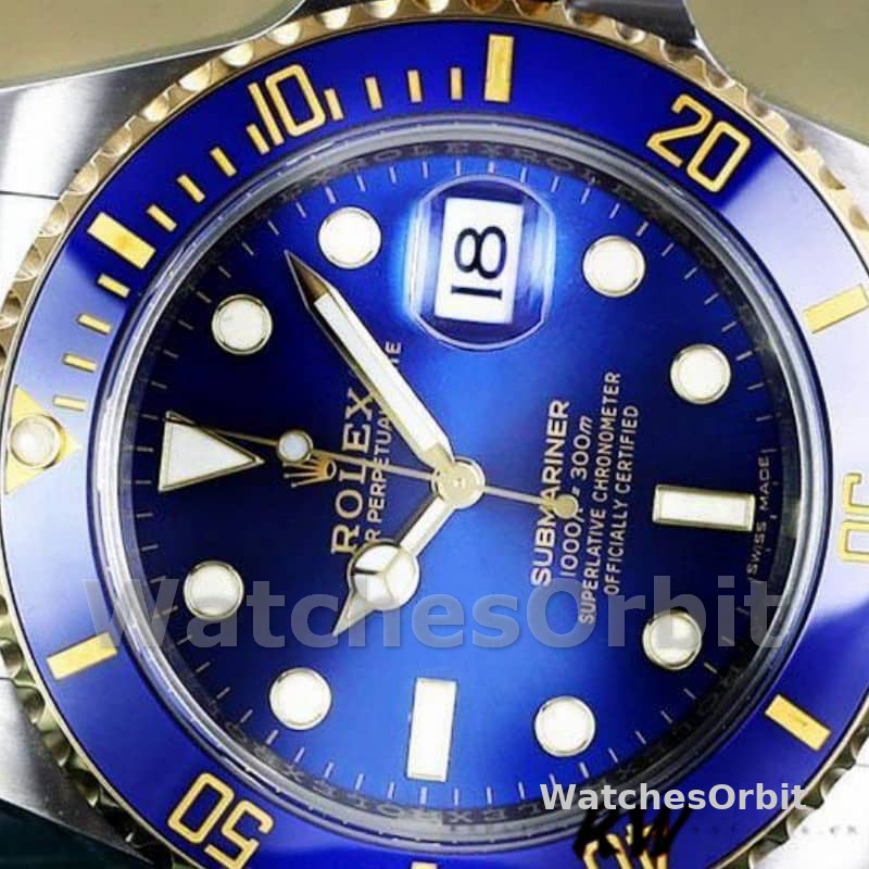 Replica Rolex Submariner Date 116613LB Two Tone Blue Dial 40mm Mens Watch