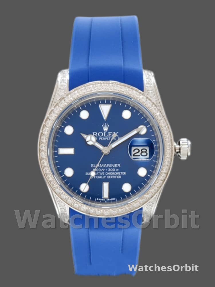 Rolex Submariner 116610 Blue Dial Blue Rubber strap 40mm Mens Replica Watch