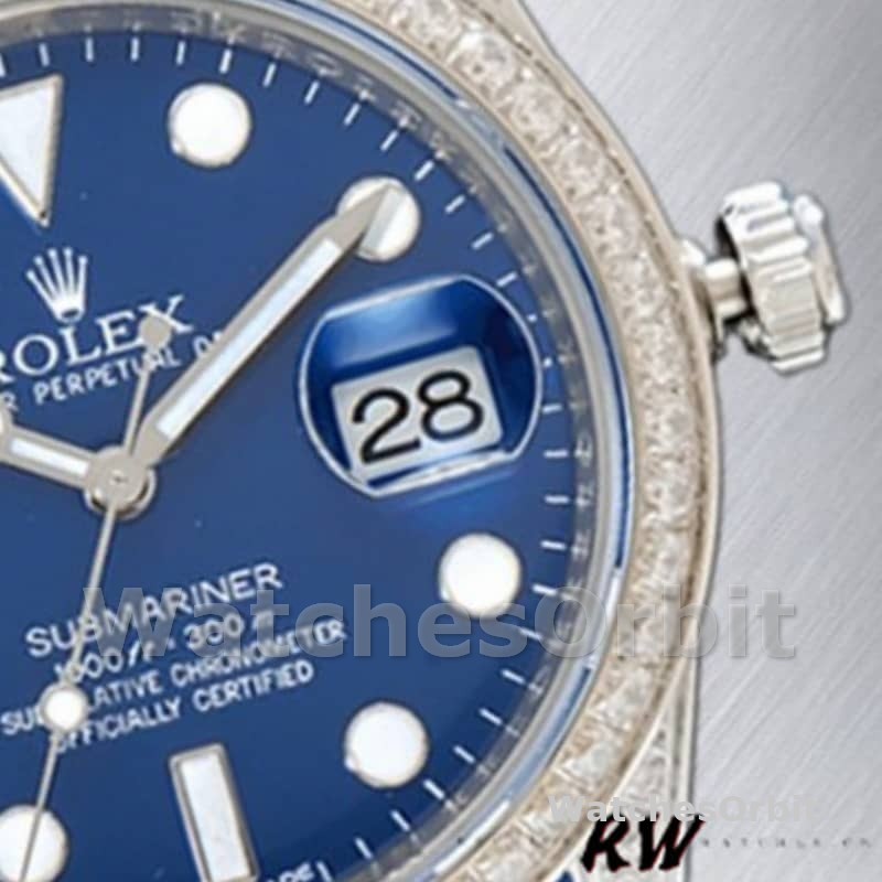 Rolex Submariner 116610 Blue Dial Blue Rubber strap 40mm Mens Replica Watch