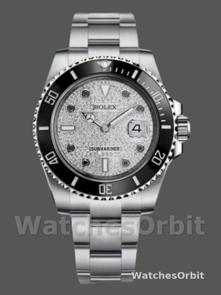Rolex Submariner 116610 Diamond Paved Dial Stainless Steel 40mm Mens Replica Watch