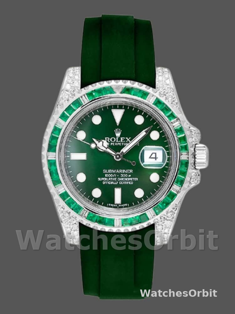 Rolex Submariner 116610 Green Dial Rubber strap 40mm Mens Replica Watch