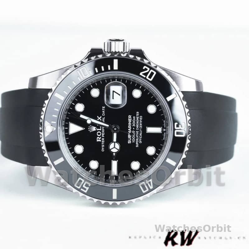 Rolex Submariner 126610LN Black Rubber Strap Black Dial 41mm Mens Replica Watch