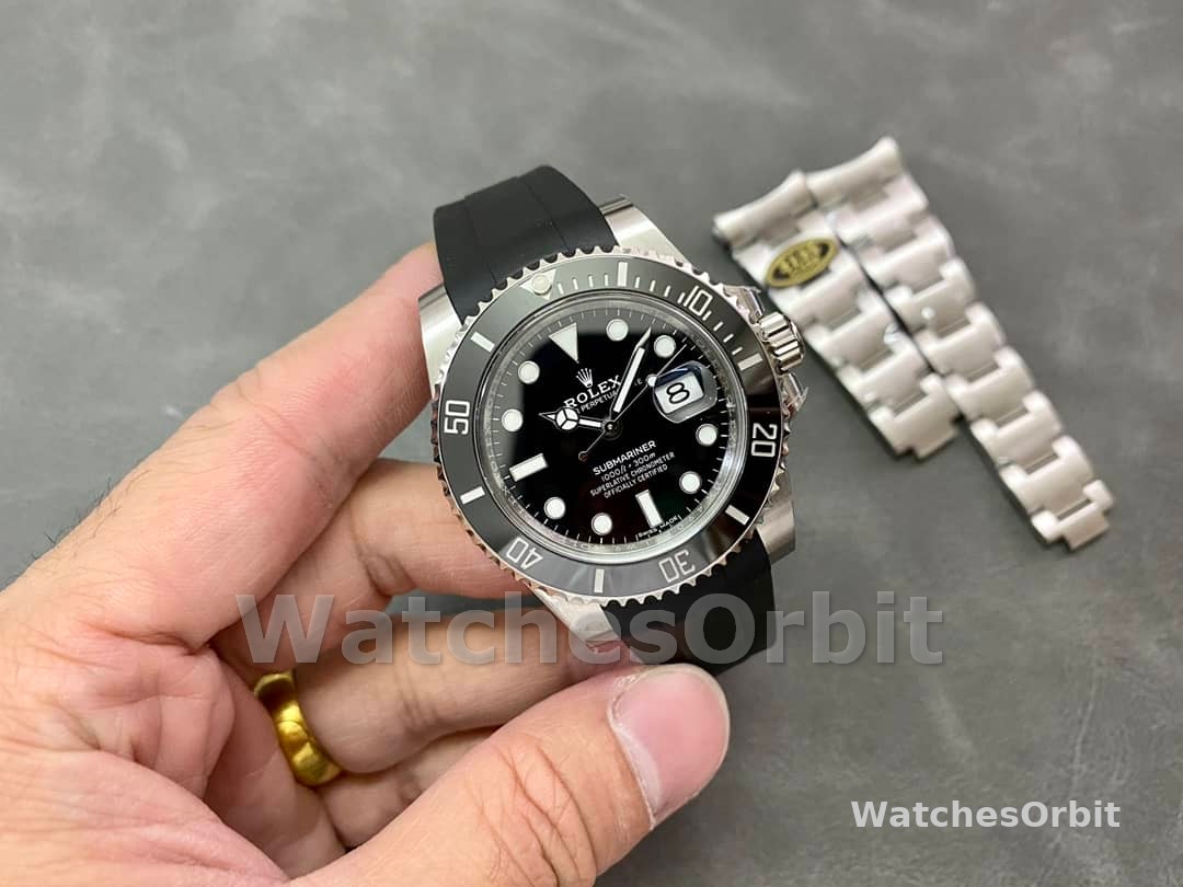 Rolex Submariner 126610LN Black Rubber Strap Black Dial 41mm Mens Replica Watch