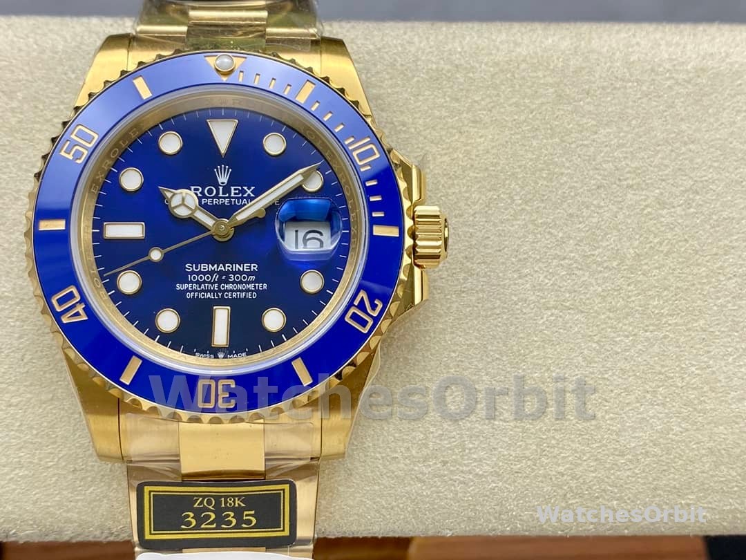 Rolex Submariner 126618LB Yellow Gold Blue Dial 41mm Mens Replica Watch