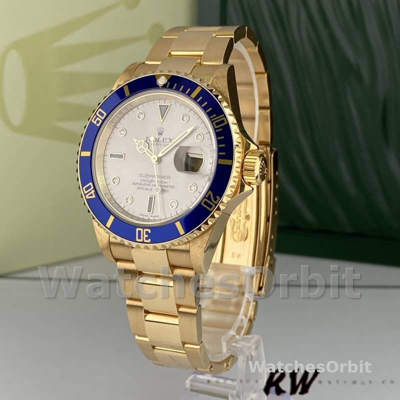 Rolex Submariner 16618 Serti Dial Blue Bezel 40mm Mens Replica Watch