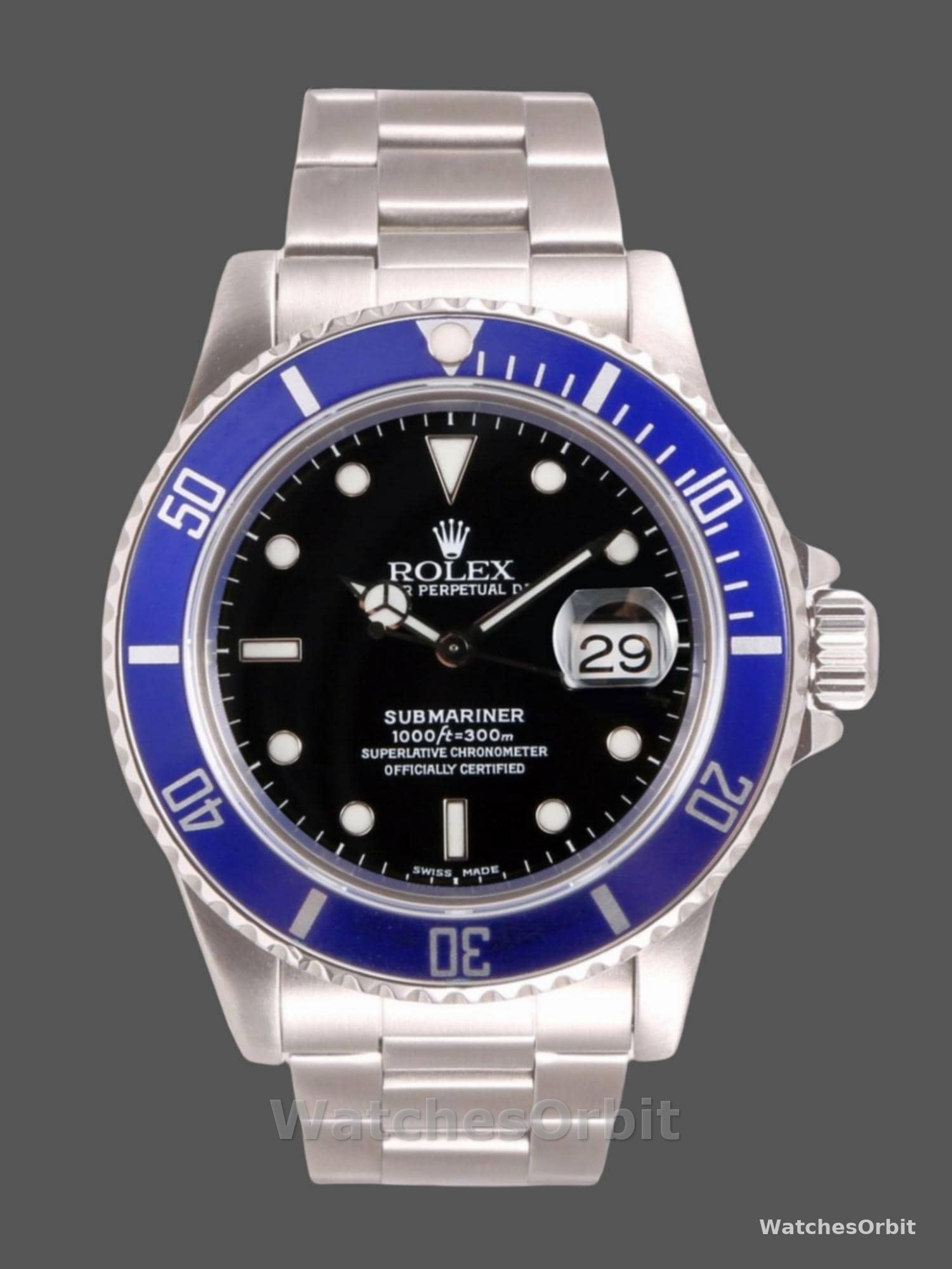 Rolex Submariner Date 16610 Blue Ceramic Black Dial 40mm Mens Replica Watch