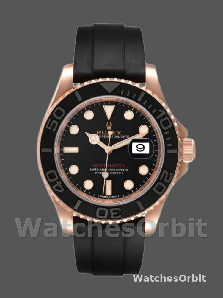 Rolex Yacht-Master 116655 Everose Gold Black Dial 40mm Mens replica Watch