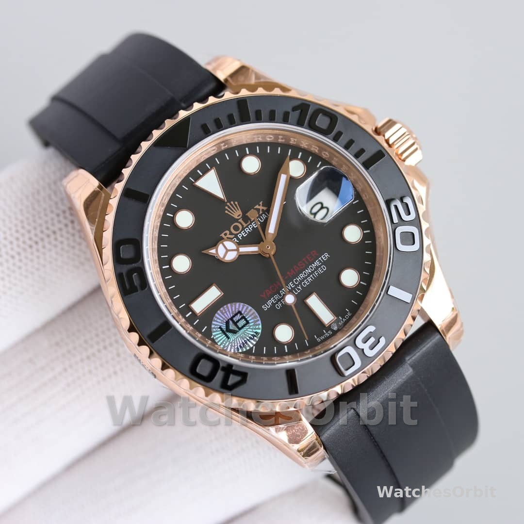 Rolex Yacht-Master 116655 Everose Gold Black Dial 40mm Mens replica Watch