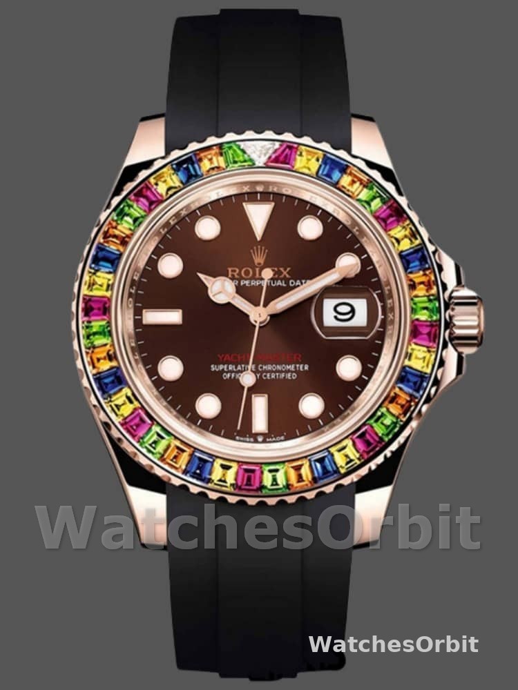 Rolex Yacht-Master 116695 Black Rubber Strap Brown Dial 40MM Mens Replica Watch