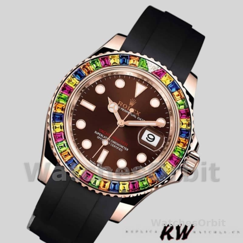 Rolex Yacht-Master 116695 Black Rubber Strap Brown Dial 40MM Mens Replica Watch