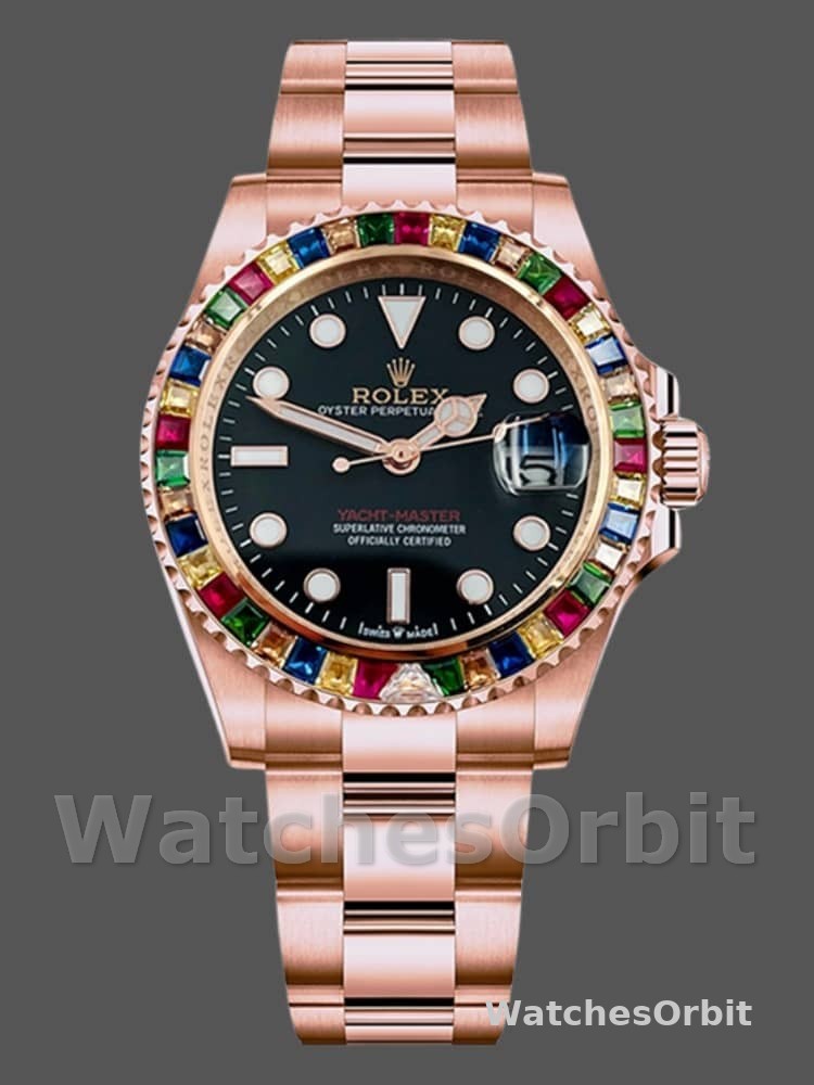 Rolex Yacht-Master 116695 Everose Gold Black Dial 40MM Mens Replica Watch