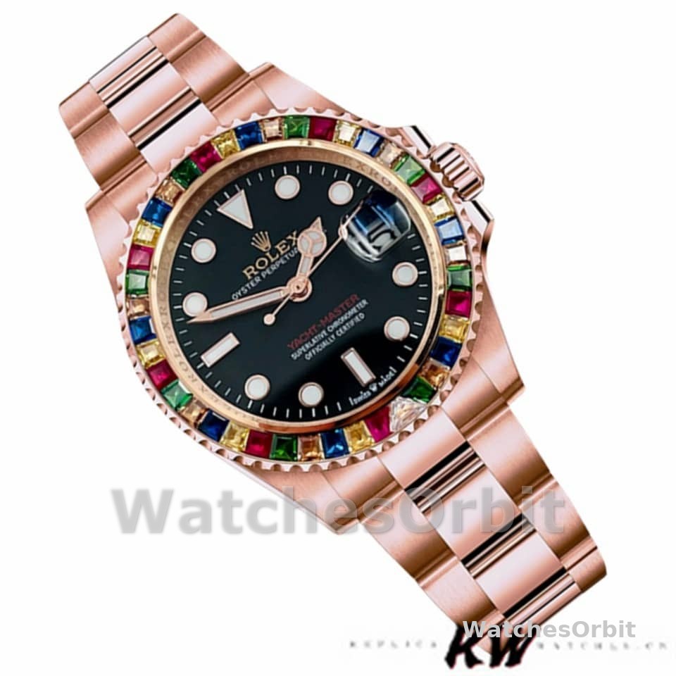 Rolex Yacht-Master 116695 Everose Gold Black Dial 40MM Mens Replica Watch