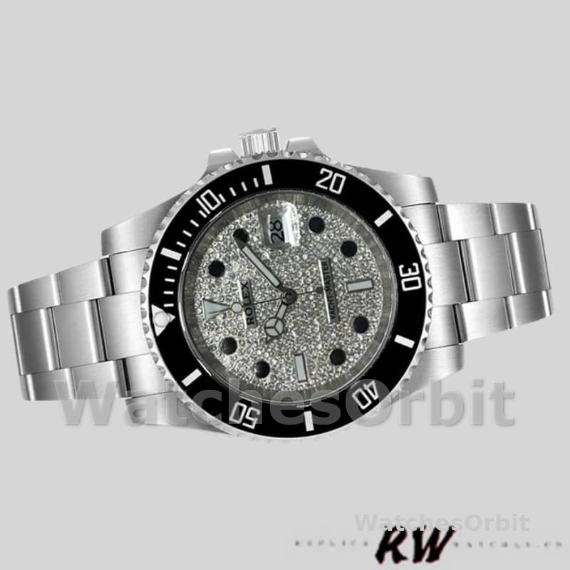 Rolex Yacht-Master 116695 Stainless Steel Diamond Paved Dial 40MM Mens Replica Watch