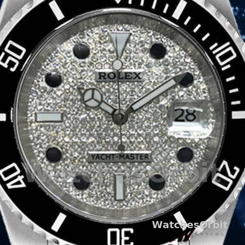 Rolex Yacht-Master 116695 Stainless Steel Diamond Paved Dial 40MM Mens Replica Watch