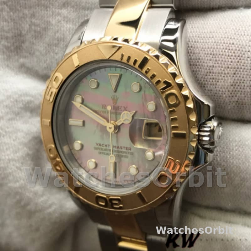 Rolex Yacht-Master 169623 Steel Yellow Gold Black MOP Dial 29MM Lady Replica Watch