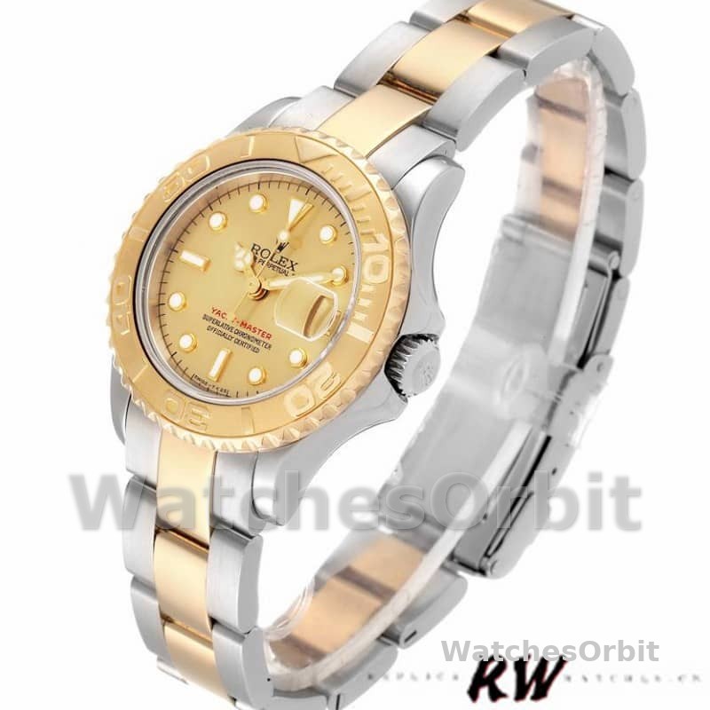 Rolex Yacht-Master 169623 Steel Yellow Gold Champagne Dial 29MM Lady Replica Watch