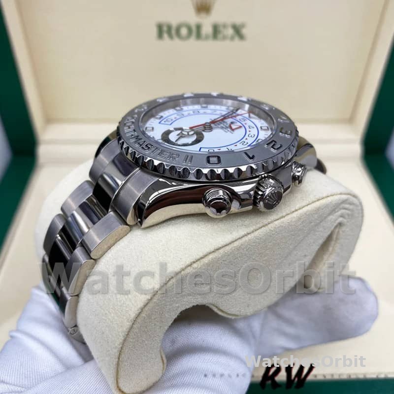 Rolex Yacht Master II 116689 White Dial Platinum 44mm Mens Replica Watch