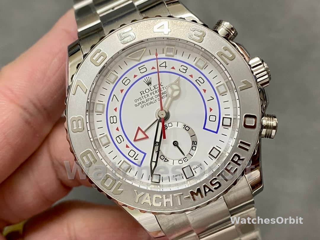 Rolex Yacht Master II 116689 White Dial Platinum 44mm Mens Replica Watch