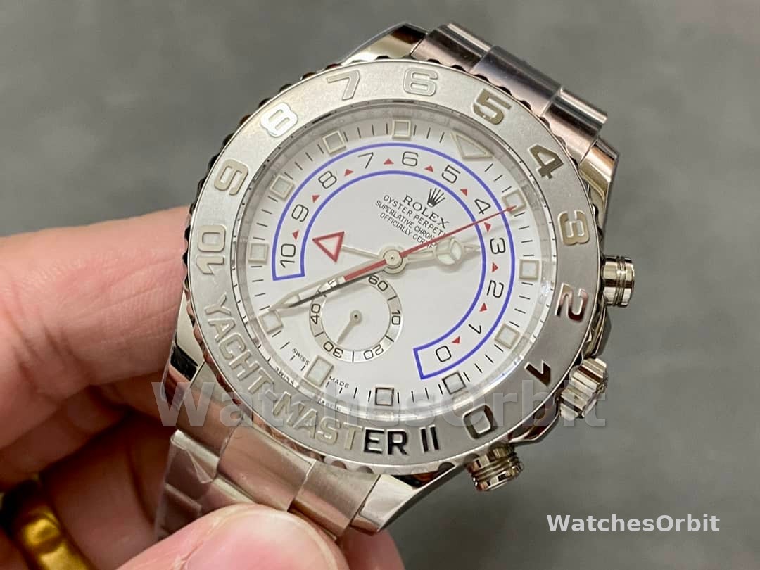 Rolex Yacht Master II 116689 White Dial Platinum 44mm Mens Replica Watch