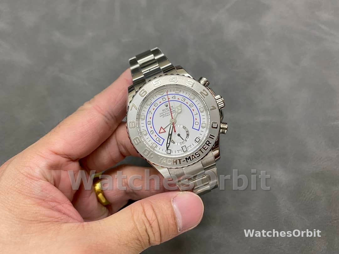 Rolex Yacht Master II 116689 White Dial Platinum 44mm Mens Replica Watch