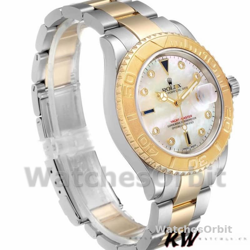 Rolex Yachtmaster 16623 Steel Yellow Gold Mother of Pearl White Dial 40MM Mens Replica Watch