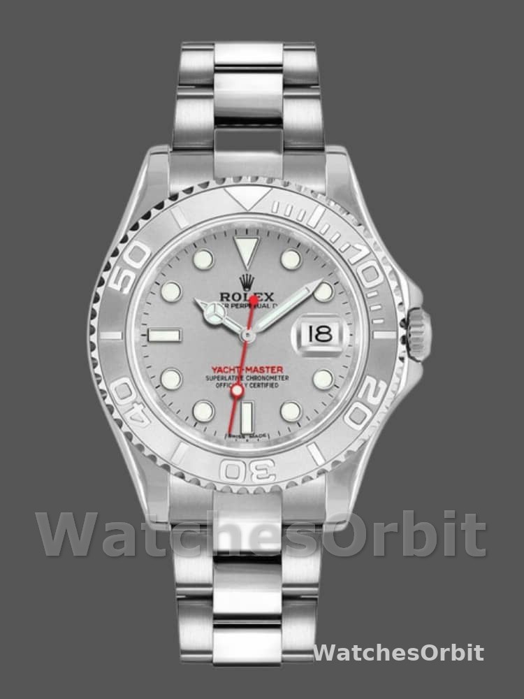 Rolex Yachtmaster 168622 Platinum Stainless Steel Silver Dial 35mm Unisex Replica Watch
