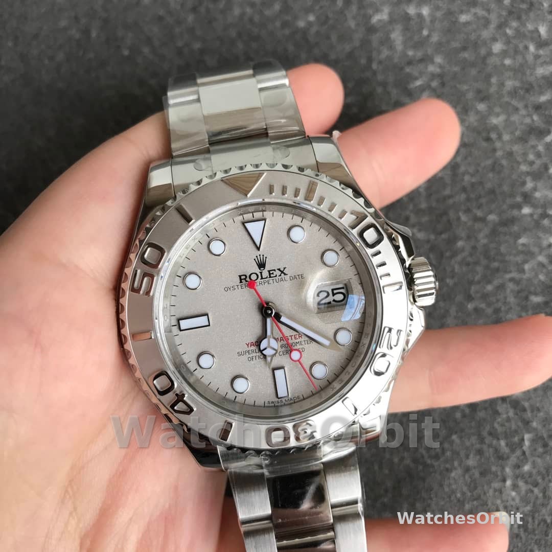 Rolex Yachtmaster 168622 Platinum Stainless Steel Silver Dial 35mm Unisex Replica Watch